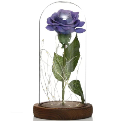 Glass Shade Rose Lamp