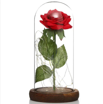 Glass Shade Rose Lamp