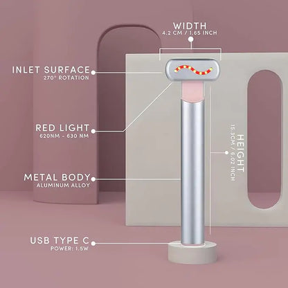 Masajeador facial con luz roja