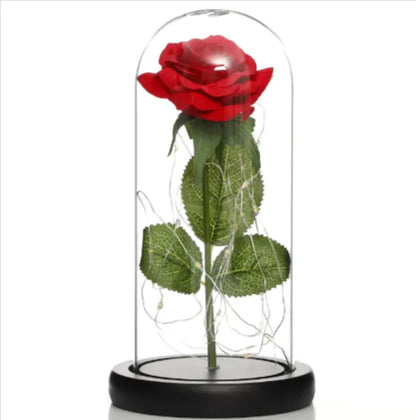 Glass Shade Rose Lamp