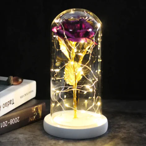 Glass Shade Rose Lamp