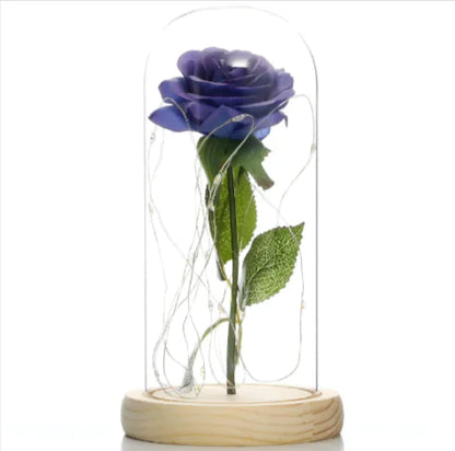 Glass Shade Rose Lamp