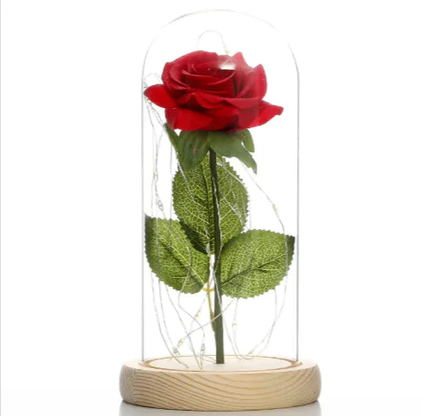 Glass Shade Rose Lamp