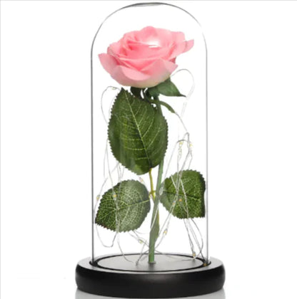 Glass Shade Rose Lamp