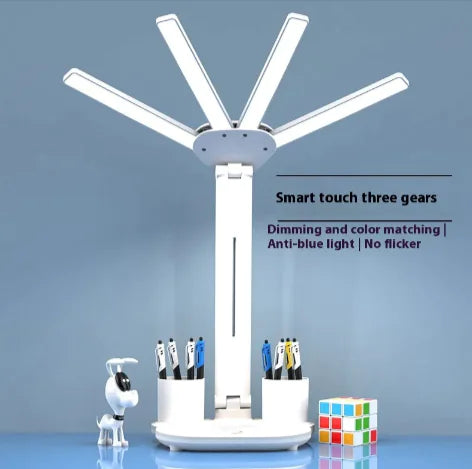 3-in-1 LED Desk Lamp with Fan & Clock