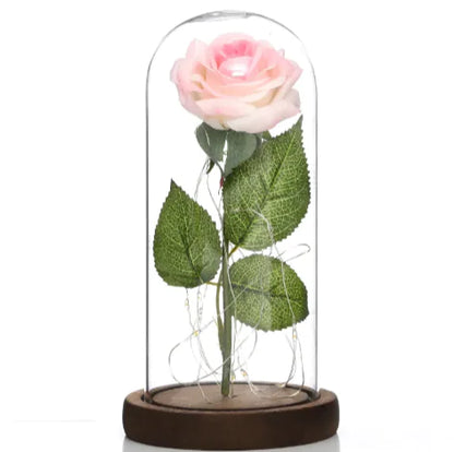 Glass Shade Rose Lamp