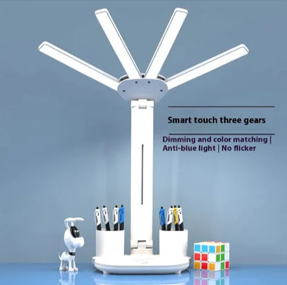 3-in-1 LED Desk Lamp with Fan & Clock