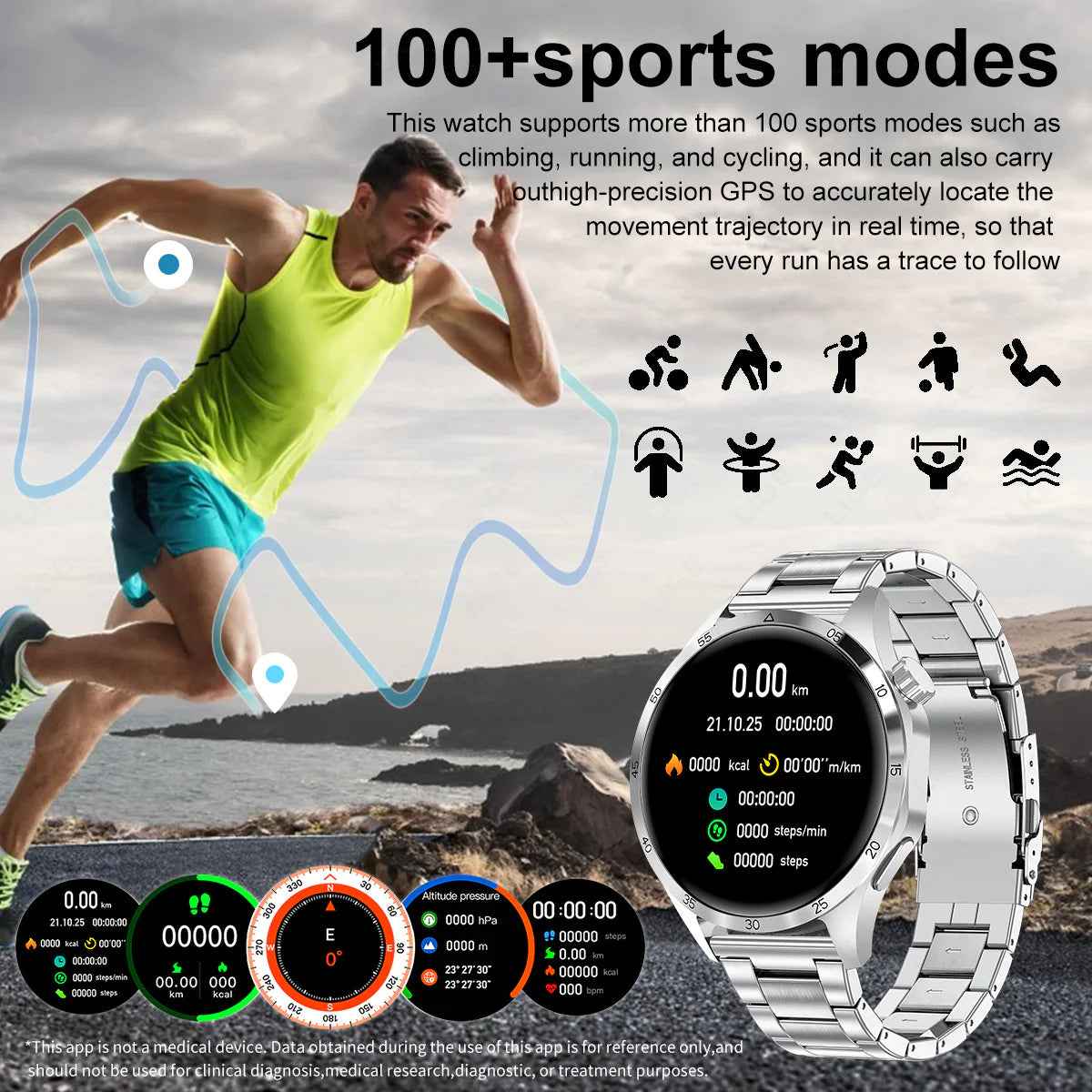 Waterproof Smart Sports Watch with Bluetooth Calling