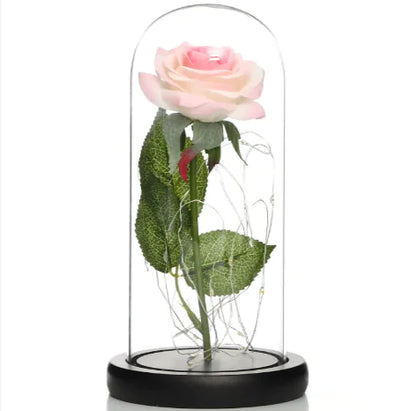 Glass Shade Rose Lamp